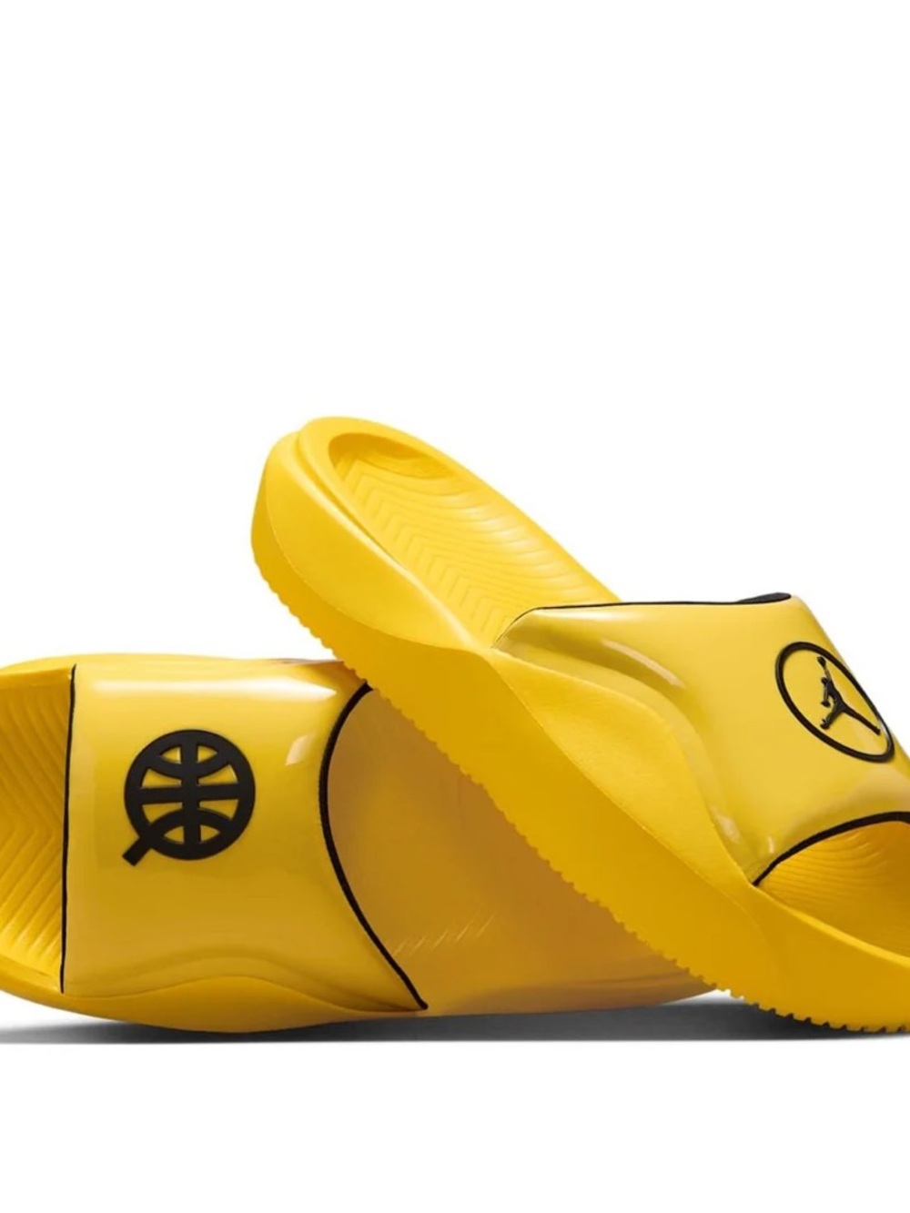 Nike  Jordan quai 54 slides Yellow Slide Sandals with Black Logo no box